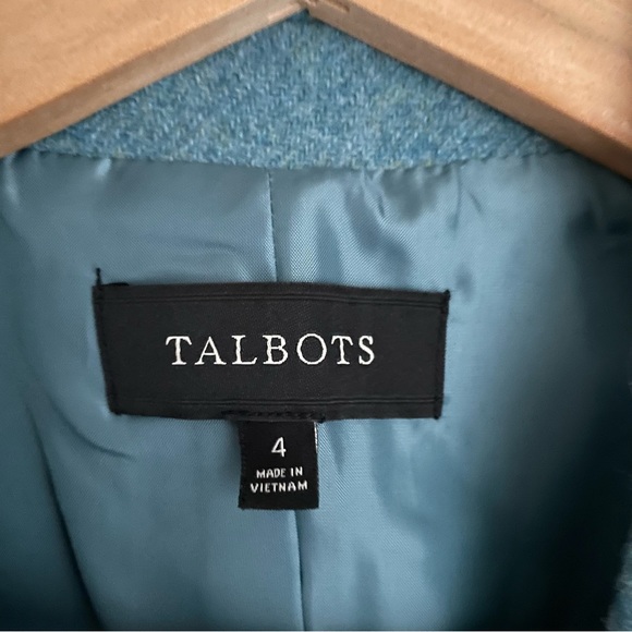 Talbots Teal Blue Woolblend Blazer Size 4 - Picture 6 of 13